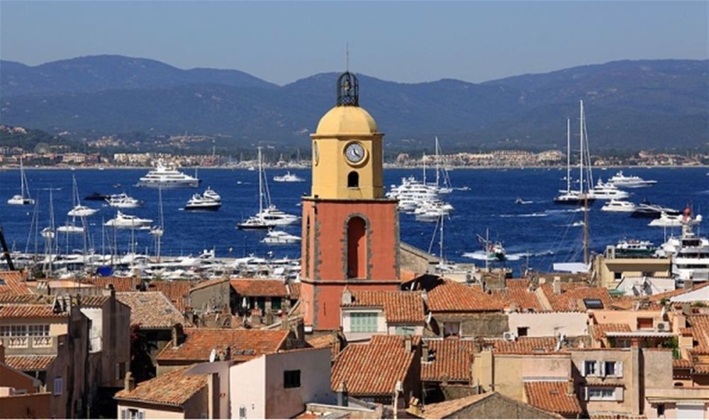 Charter yachts anchored off St Tropez 